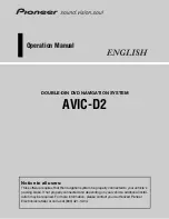 Pioneer AVIC-D2 Operation Manual preview