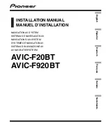 Pioneer AVIC-F20BT Installation Manual preview