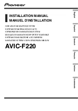 Preview for 1 page of Pioneer AVIC-F220 Installation Manual