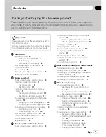 Preview for 3 page of Pioneer AVIC-F310BT Operation Manual