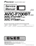 Pioneer AVIC-F700BT/XS/EW5 Servise Manual preview