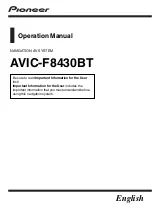 Pioneer AVIC-F8430BT Operation Manual preview