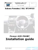 Pioneer AVIC-F860BT Installation Manual preview