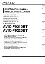 Preview for 1 page of Pioneer AVIC-F9210BT Installation Manual