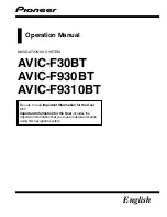 Preview for 1 page of Pioneer AVIC-F930BT Operation Manual