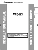 Preview for 1 page of Pioneer AVIC N3 - Navigation System With DVD player Installation Manual