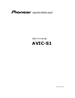 Pioneer AVIC-S1 User Manual preview