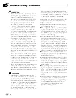 Preview for 14 page of Pioneer AVIC-U310BT Important Information Manual