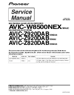 Preview for 1 page of Pioneer AVIC-W8500NEX/XNUC Manual