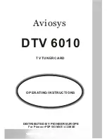 Preview for 1 page of Pioneer Aviosys DTV 6010 Operating Instructions Manual