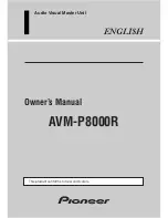 Preview for 1 page of Pioneer AVM-P8000R Owner'S Manual