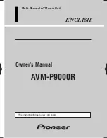 Pioneer AVM-P9000R Owner'S Manual preview