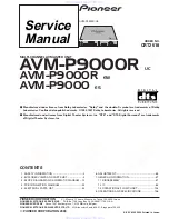 Предварительный просмотр 1 страницы Pioneer avm-p900es Service Manual