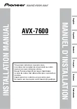 Preview for 1 page of Pioneer AVX-7600 Installation Manual