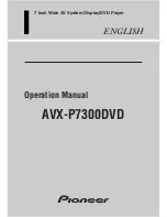 Pioneer AVX-P7300DVD Operation Manual preview