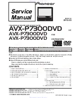 Pioneer AVX-P7300DVDES/RC Service Manual preview