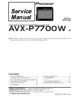 Pioneer AVX-P7700W Service Manual preview