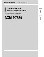 Pioneer AXM-P7650 Operation Manual preview