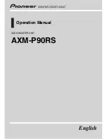 Pioneer AXM-P90RS Operation Manual preview