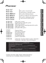 Предварительный просмотр 1 страницы Pioneer BCS-323 Operating Instructions Manual