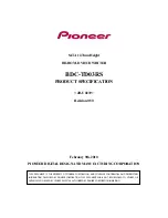 Предварительный просмотр 1 страницы Pioneer BDC-TD03RS Product Specification