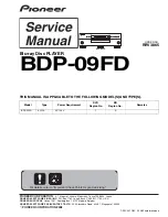 Pioneer BDP-09FD - Elite Blu-Ray Disc Player Service Manual preview