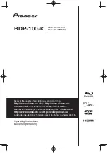 Pioneer BDP-100- K Operating Instructions Manual preview