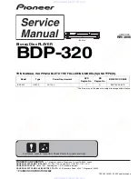 Preview for 1 page of Pioneer BDP 320 - Blu-Ray Disc Player Service Manual