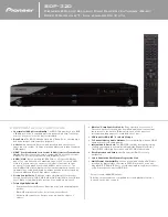 Pioneer BDP 320 - Blu-Ray Disc Player Specifications preview