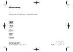 Preview for 1 page of Pioneer BDP-430 Operating Instructions Manual