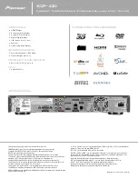 Preview for 2 page of Pioneer BDP-430 Specification Sheet