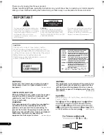 Preview for 2 page of Pioneer BDP-LX52 Operating Instructions Manual