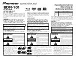 Предварительный просмотр 1 страницы Pioneer BDR-101 Operating Instructions Manual