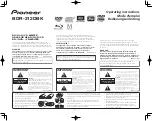 Preview for 1 page of Pioneer BDR-212DBK Operating Instructions Manual