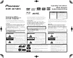 Pioneer BDR-2207 Operating Instructions Manual preview