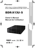 Pioneer BDR-X13U-S Owner'S Manual preview