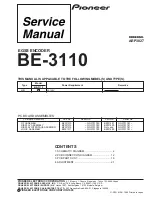 Pioneer BE-3110 Service Manual предпросмотр