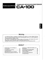 Preview for 25 page of Pioneer CA-100 Operating Instructions Manual