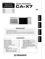 Preview for 1 page of Pioneer CA-X7 Operating Instructions Manual