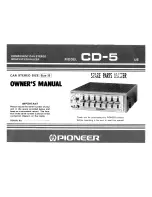 Preview for 1 page of Pioneer CD-5 Owner'S Manual