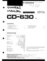 Preview for 1 page of Pioneer CD-630 Owner'S Manual