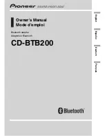 Pioneer CD-BTB20 Owner'S Manual preview
