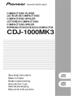 Pioneer CDJ 1000MK3 - Professional CD/MP3 Turntable Operating Instructions Manual preview