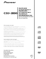Preview for 1 page of Pioneer CDJ-2000 Operating Instructions Manual