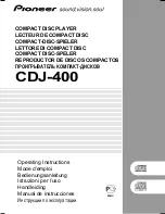 Предварительный просмотр 1 страницы Pioneer CDJ-400 - Cd/Media Player Operating Instructions Manual