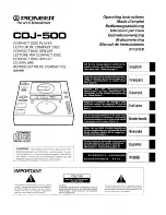 Предварительный просмотр 1 страницы Pioneer CDJ-500 Operating Instructions Manual