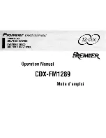 Pioneer CDX-FM12S9 Operation Manual preview