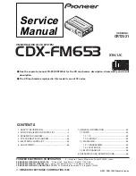 Pioneer CDX-FM653 Service Manual preview