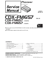 Pioneer CDX-FM657 Service Manual preview