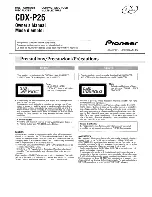 Pioneer CDX-P25 Owner'S Manual preview